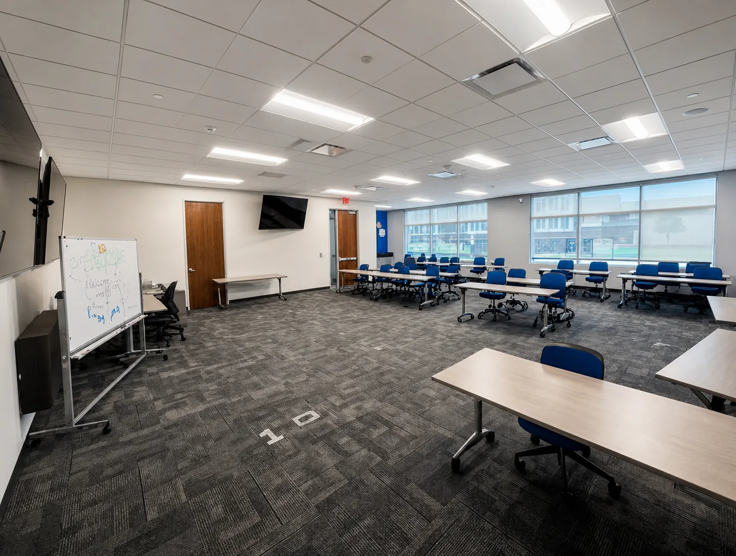 Bright training room that retrofits easily for specialty uses